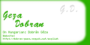 geza dobran business card